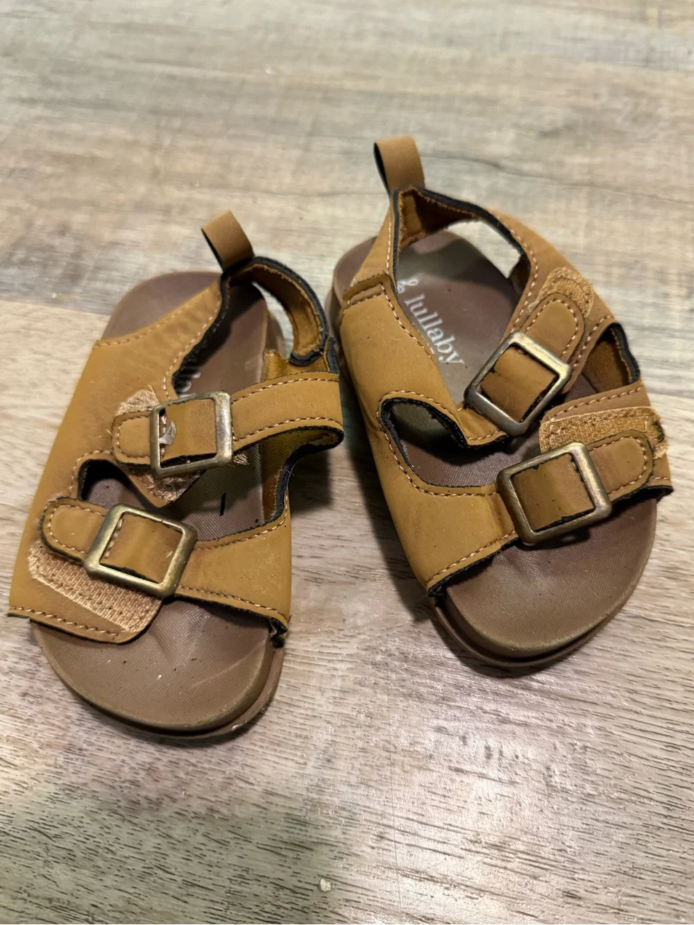 Tan Buckle Girls Lullaby Sandals Size 5T